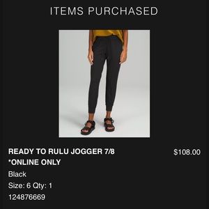 Lululemon Ready To Rulu Jogger 7/8